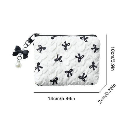 1PC Color Bow Canvas Large Capacity Lipstick Air Cushion Storage Bags Women's Makeup Bag Commuter Handbag Travel Toiletry Bags