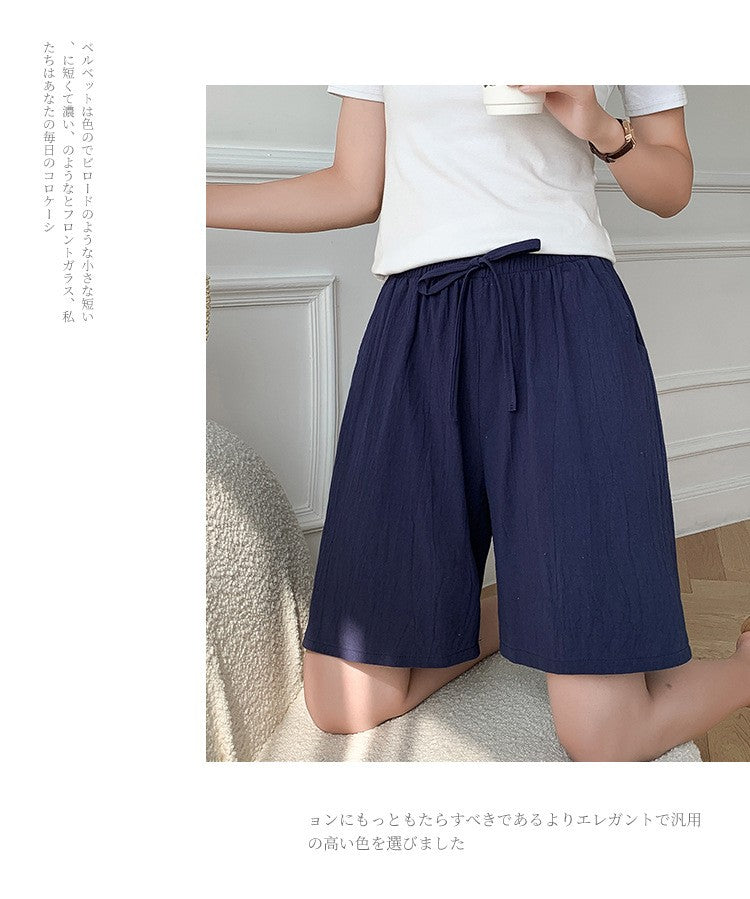 Women shorts Summer Casual Solid Cotton Linen shorts high waist loose shorts for girls Soft Cool female shorts M-3XL