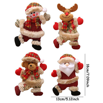 4pcs Merry Christmas Ornaments DIY Xmas Gift Santa Claus Snowman Tree Pendant Doll Hang Decoration for Home Noel Natal New Year