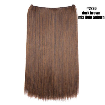 BENEHAIR Synthetic Invisible Wire No Clips In Hair Extensions Secret Fish Line Hairpieces Hair Extensions Fake Hair For Women