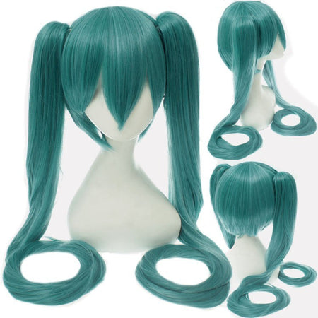 28 Colors Mi Ku Cosplay Wig Long Heat Resistant Synthetic Hair Clip Ponytails Halloween Party Wigs + Wig Cap Snow Mi Ku