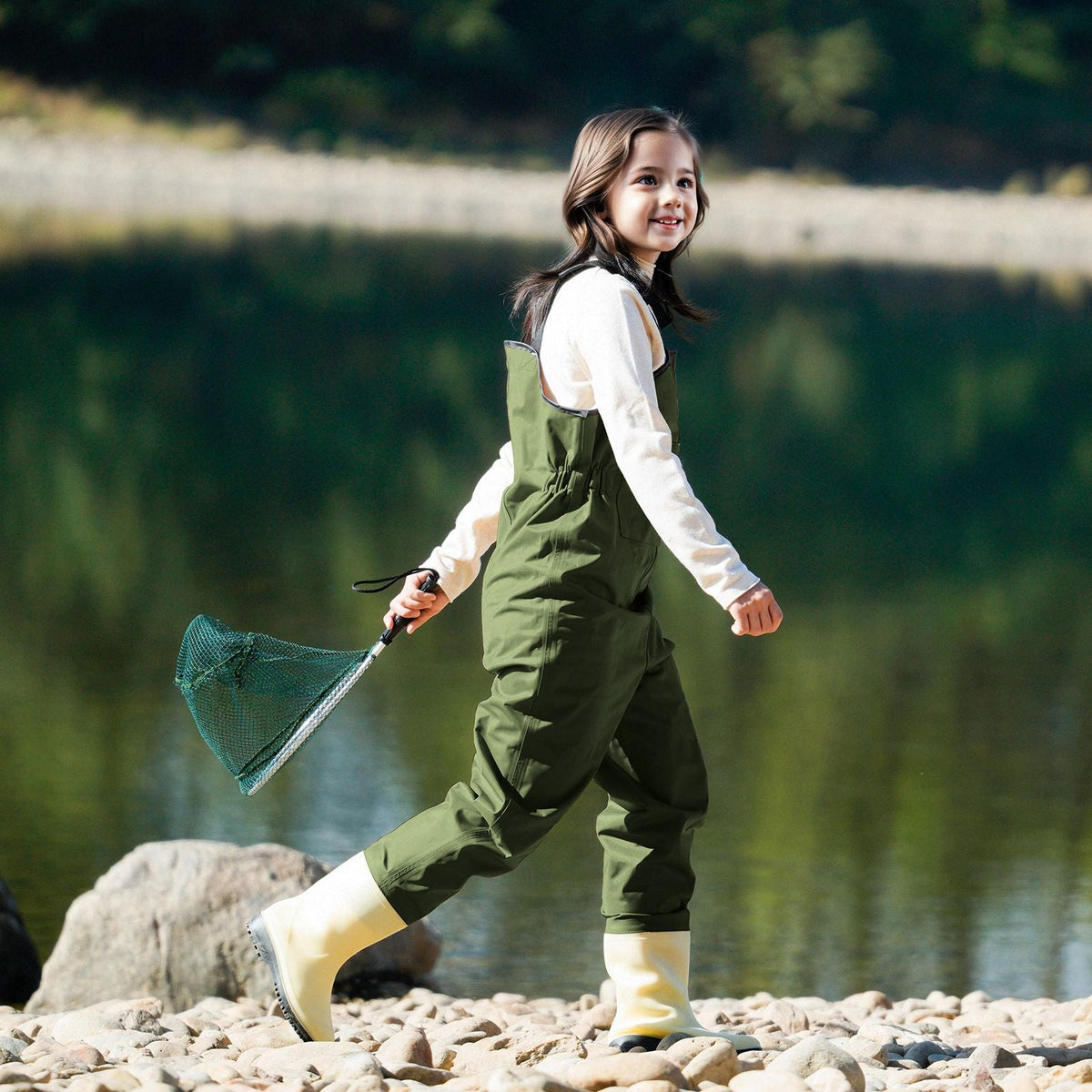 Chest Waders for Kids Youth Fishing Waders Waterproof Hunting Waders with Boots Nylon Waders for Toddler Children