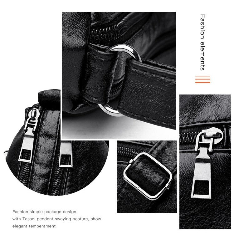 Fashion Soft Leather Crossbody Bags for Women 2025 Casual Female Multi Pocket Messenger Bags Retro Handbags Ladies Shoulder Bags