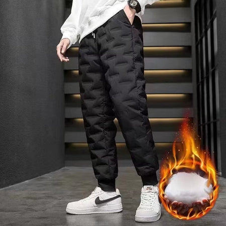 Men's down Cotton Trousers Windproof Waterproof Warm Winter Sports Loose Snowy Long Pants Youth Casual Faion Trendy  C...