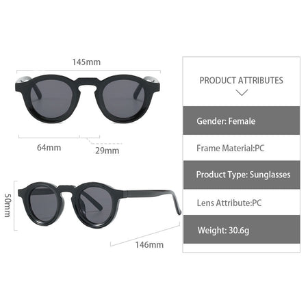 Round Sunglasses Women Men Punk Shades  Retro Trending Sun Glasses Clear Lens Frame UV400 Female Oculus Gafas