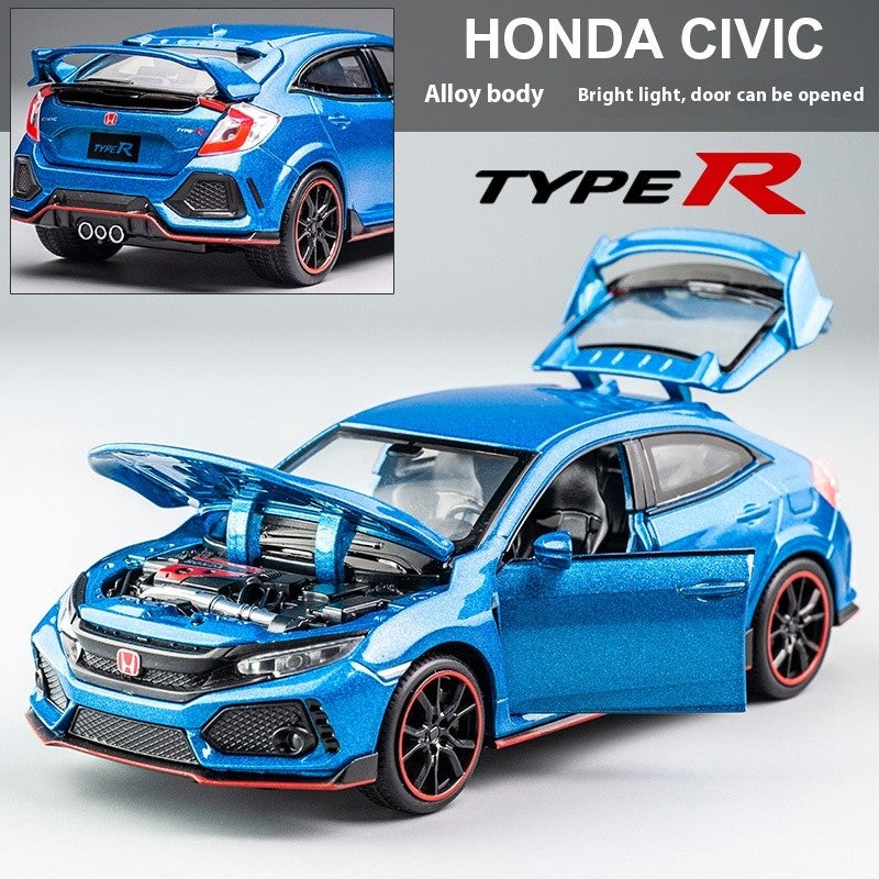1:32 Honda Civic Type-R Alloy Sports Car Diecast Metal Model Car Central Control Ornaments Miniature Car Model Kids Toys Present