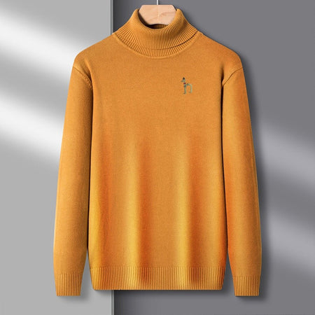 Hot Sales Autumn Winter New Men's Long Sleeve High Neck Pullover Sweater Luxury Quality Print Soft Warm Knitted Fashion Menswear