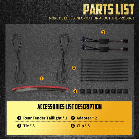Motorcycle LED Rear Fender Brake Light Turn Signal Indicator Running Lamp For Harley Softail Fatboy FLFB FLFBS 18-25 Taillight