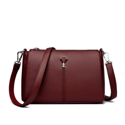 Top Quality Pu Leather Female Crossbody Three Layers Pockrts Bag Elegant Shoulder Bags for Women Casual Purses and Handbags Sac