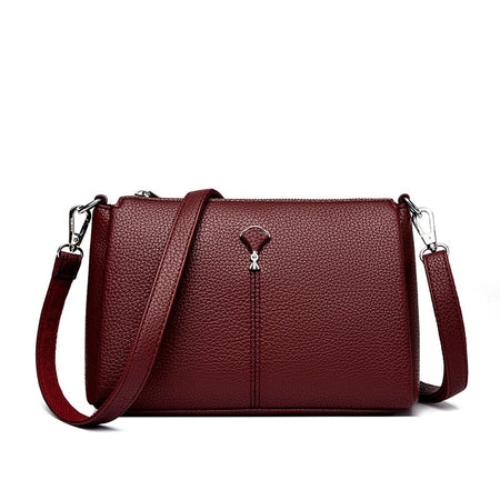 Top Quality Pu Leather Female Crossbody Three Layers Pockrts Bag Elegant Shoulder Bags for Women Casual Purses and Handbags Sac