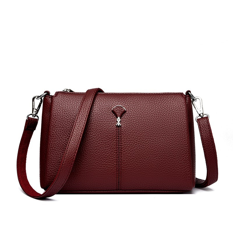 Top Quality Pu Leather Female Crossbody Three Layers Pockrts Bag Elegant Shoulder Bags for Women Casual Purses and Handbags Sac