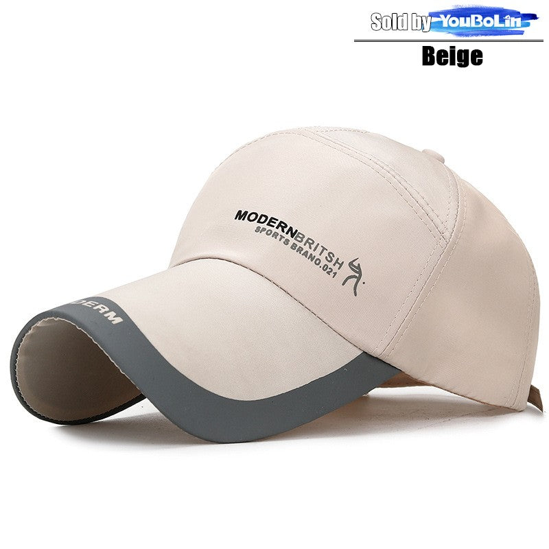Summer Extended Brim Simple Thin Quick-Drying Adjustable Baseball Cap Fishing Hat Trucker Caps Dad Hats