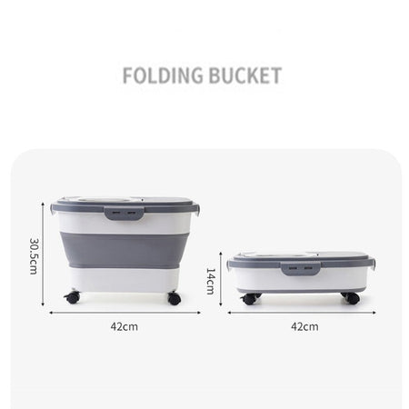 13/33LB Collapsible Cat Dog Food Storage Container Dry Cat Food Box With Lids Airtight Sealing Kitchen Grain Rice Storage Boxes