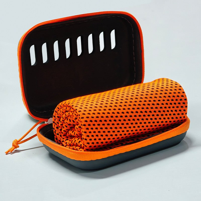 Camping Cooling Towels with EVA Case, Compact & Portable Travel Ice Towel Quick Dry Towels for Sports Gym, Hiking and Yoga