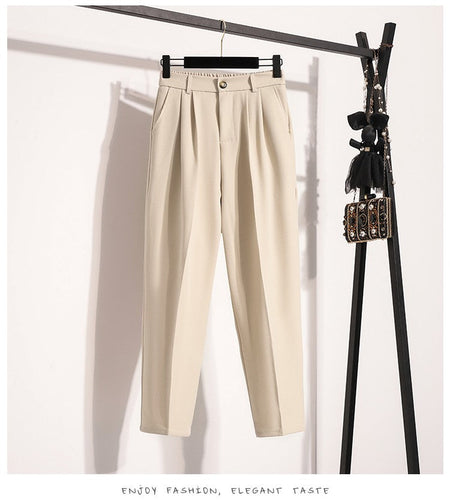 Plus Size Pants Woman 2025 Autumn Winter New Arrival High Waist Suit Pants High Quality Korean Style Straight Trousers