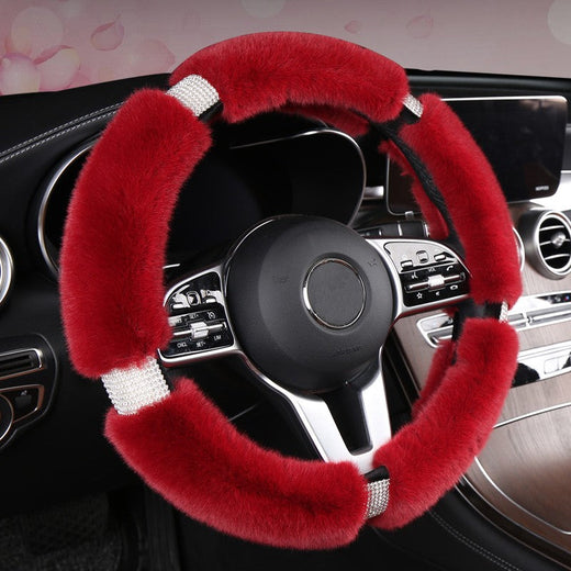 Motocovers New Car Steering Wheel Covers Protective Anti-Slip Suede Steering wheel Cover Universal Warm Pink 38CM
