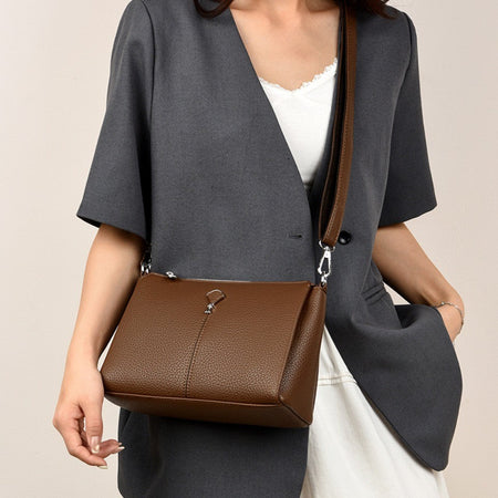 Top Quality Pu Leather Female Crossbody Three Layers Pockrts Bag Elegant Shoulder Bags for Women Casual Purses and Handbags Sac