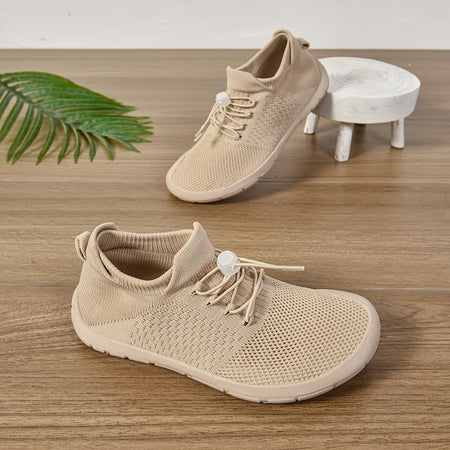 Casual Women's Wide Fit Sneakers Flats Minimalist Breathable Wide Width Sneakers Mesh Barefoot Walking Shoes