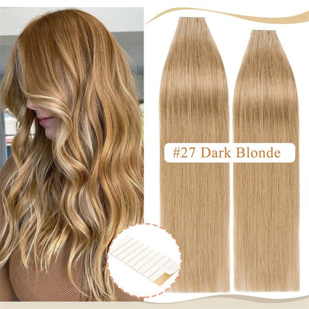 HAIRTIME Cuticle Aligned Virgin Natural Hair Extension Human #27 Tape Russian 100% Remy Hair Extension Tape in Vendors