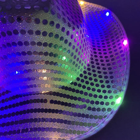 Wireless LED Western Cowboy Hat Light Up Cowboy Hat Disco Bride Pink Cowgirl Hat Concert NightClub Wedding Costumes Accessories