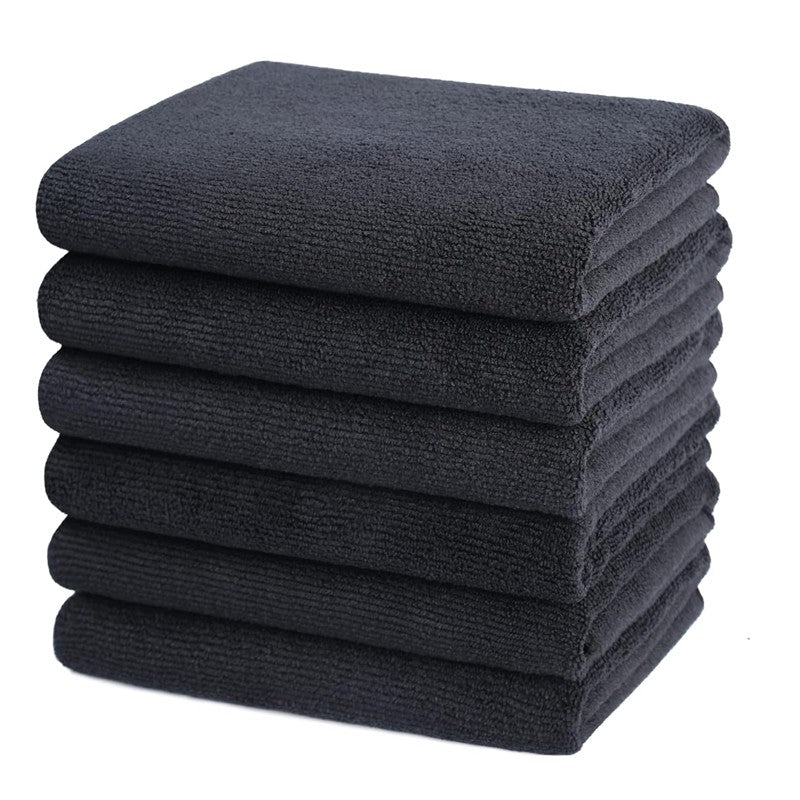 Black Microfiber Salon Hair Drying Towel Guest Used Hand Towels Hair Stylist Spa Bath Hair Drying Towel Cleaning Towel