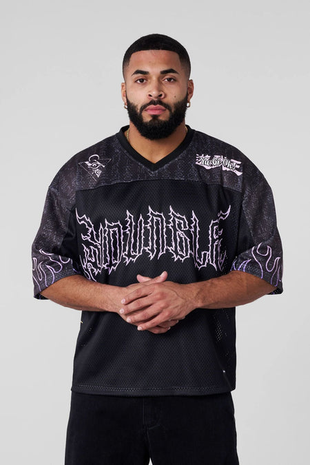 Young American oversized T-shirt summer new casual sports fitness quick drying breathable printed large mesh short sleeved shirt
