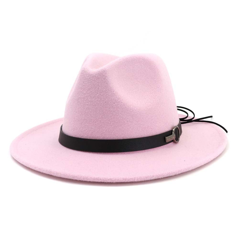QBHAT Women Men Wide Brim Wool Felt Jazz Fedora Hats Panama Style Cowboy Trilby Party formal Dress Hat Large Size Yellow white