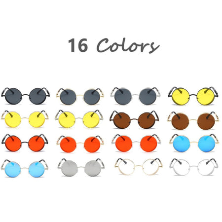 Metal Steampunk Sunglasses Men Women Fashion Round Glasses Brand Designer Vintage Sun Glasses High Quality Oculos de sol UV400