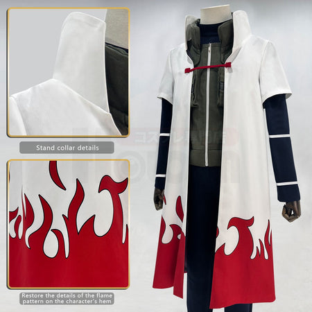 HOLOUN Anime Namikaze Minato Cosplay Costume Cloak Vest T-shirt Pants Pouch Cos Convention Gift