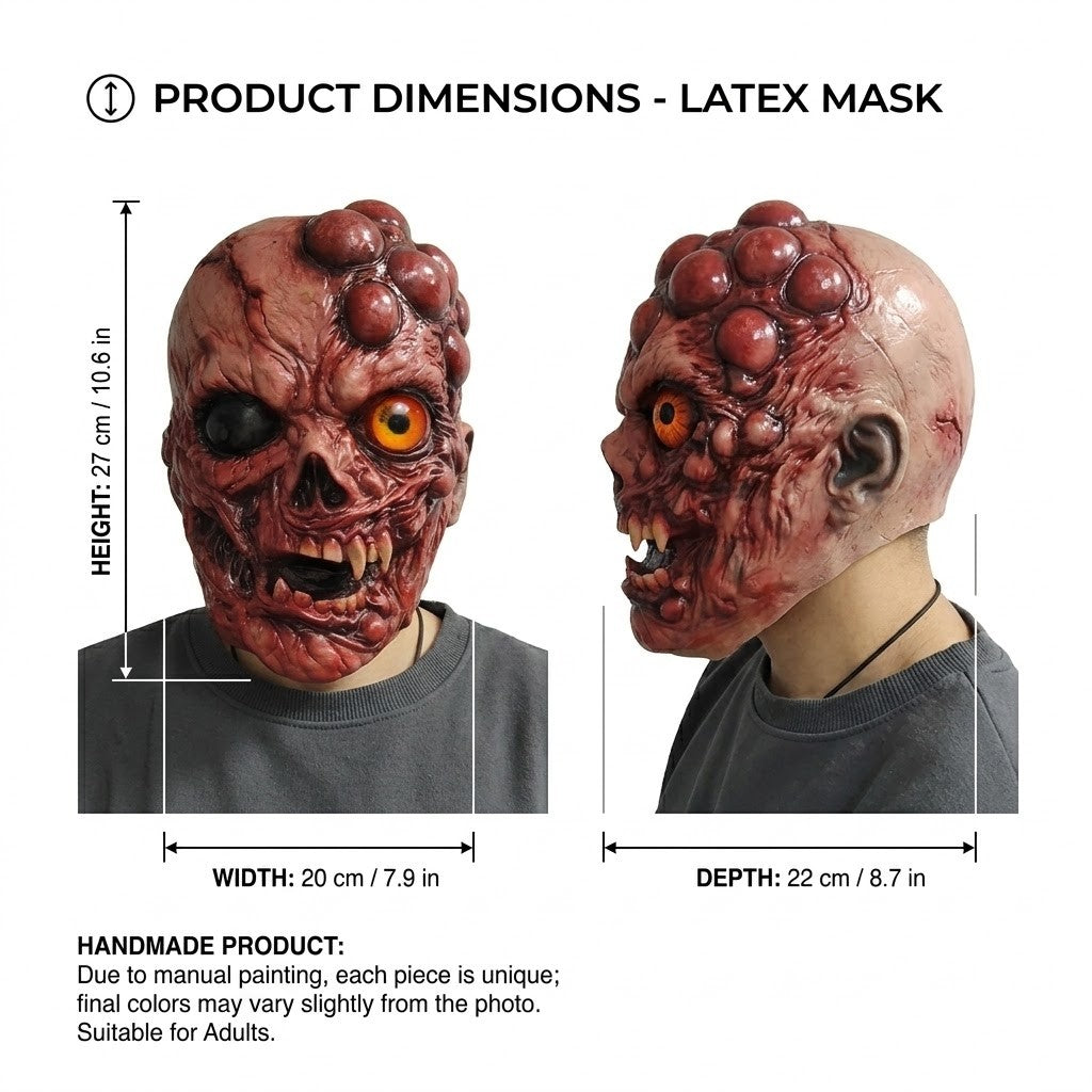 Scary Mutant Monster Full Head Latex Mask Horror Zombie Demon Cosplay Mask Halloween Party Costume Prop Realistic Creepy Masks
