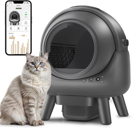 Self Cleaning Litter Box,Automatic Cat Litter Box for Multiple Cats,Robot with APP Control,Smart Dual Safety Protection