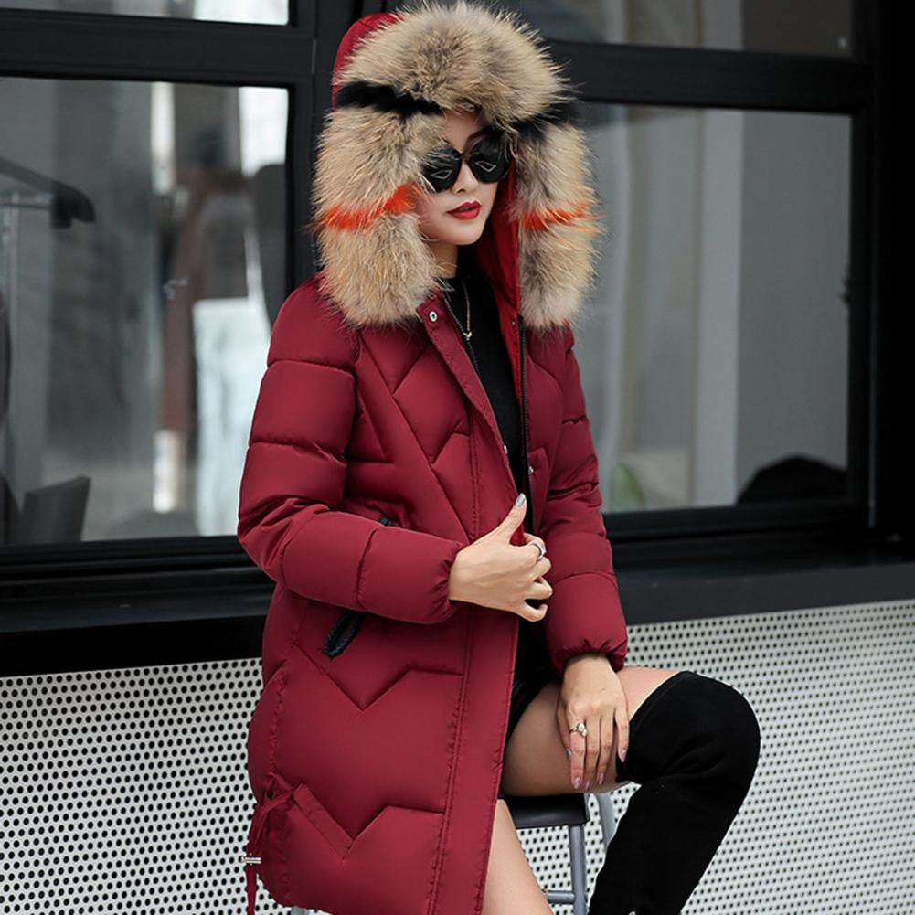 Fashion Coats Winter Jacket Women Parka New 2024 Hooded Long Female Coat Solid Color Windproof Outwear Parka