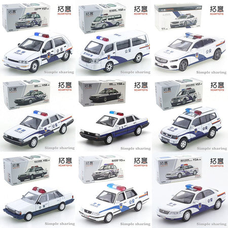 XCARTOYS 1/64 Y58-08  Santana Sedan, Police Car, Miniature Model, Alloy Car Model, Toy Car, Public Security