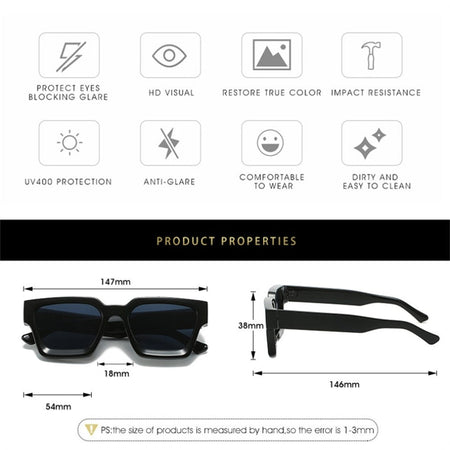 KLASSNUM Men Square Frame Sunglasses 2025 Luxury Brand Designer Sun Glasses Retro Trendy Shades UV400 Unisex Women Glasses New