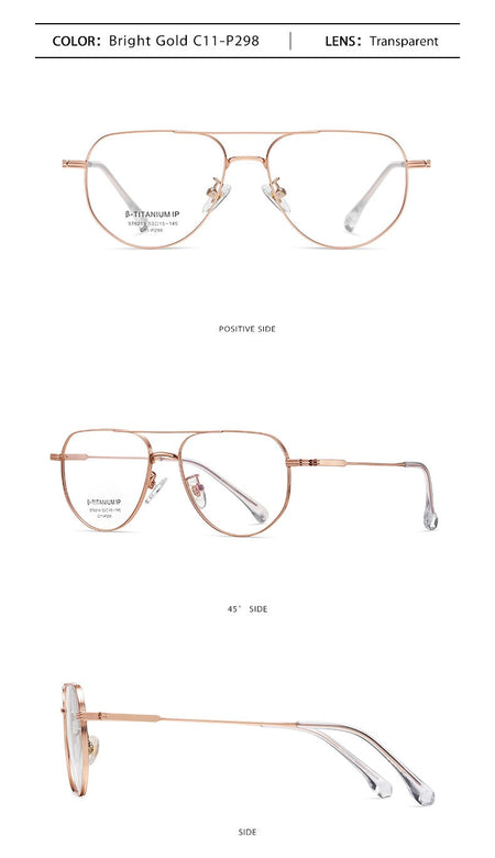 Pure Titanium Reading Glasses Women Prescription Optical Lenses Myopia Eyewear Men Blue Light Blocking Computer Eyeglasses Frame