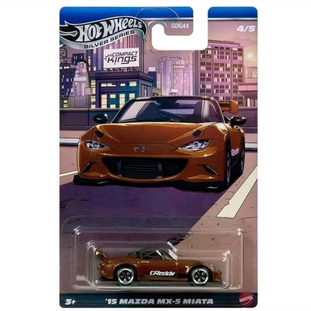 Hot Wheels Car Silver Series Compact Kings Set Fiesta Civic Subaru Miata Sentra 1/64 Scale Die-Cast Model Cars Christmas Gift