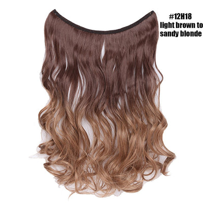 BENEHAIR Synthetic Invisible Wire No Clips In Hair Extensions Secret Fish Line Hairpieces Hair Extensions Fake Hair For Women