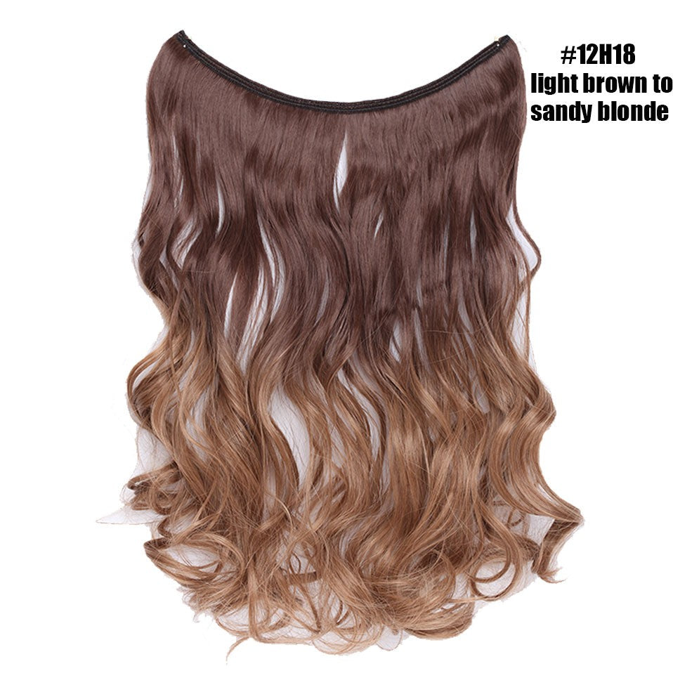 BENEHAIR Synthetic Invisible Wire No Clips In Hair Extensions Secret Fish Line Hairpieces Hair Extensions Fake Hair For Women