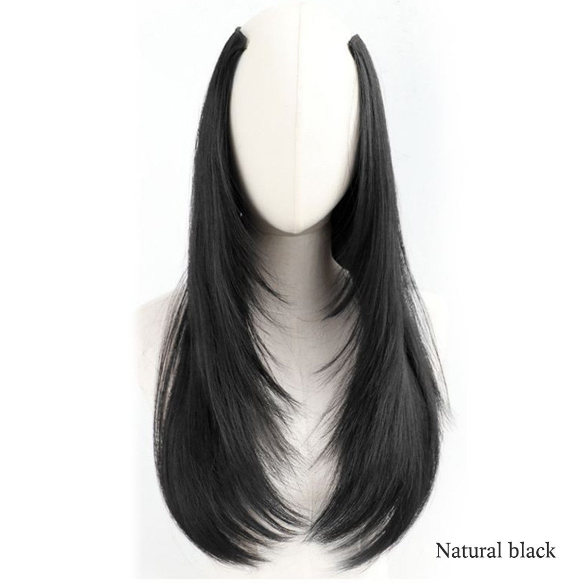 Synthetic layered V-shaped hair extension wig women's heat-resistant clip hair wig atmosphere long curly hair