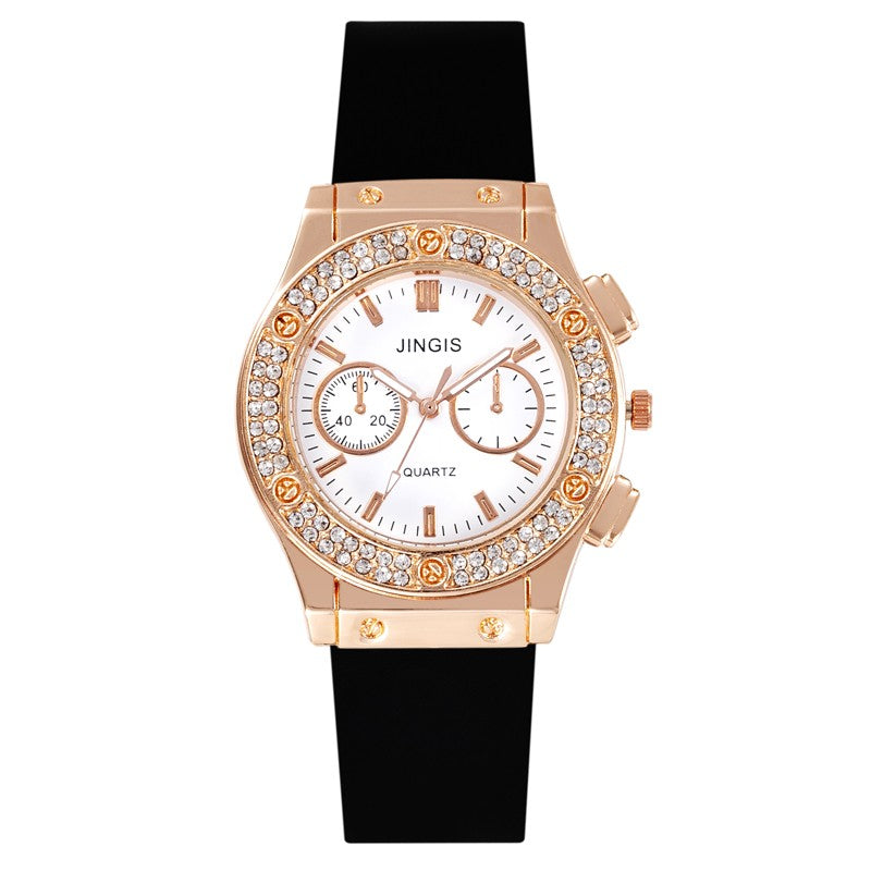 New Women Watches Fashion Silicone Quartz Watch All-Match Men's and Women's Same Diamond Watch Neutral Watch Alloy Student Watch