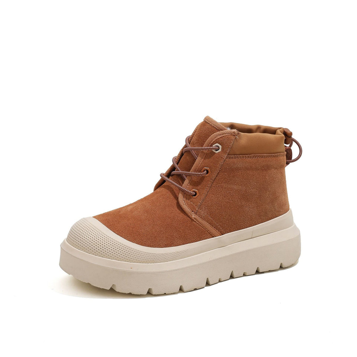 Fujin 4cm New Synthetic Suede Genuine Leather Spring Autumn Ankle Booties Chunky Sneakers High Brand Big Size Plush Women Shoes