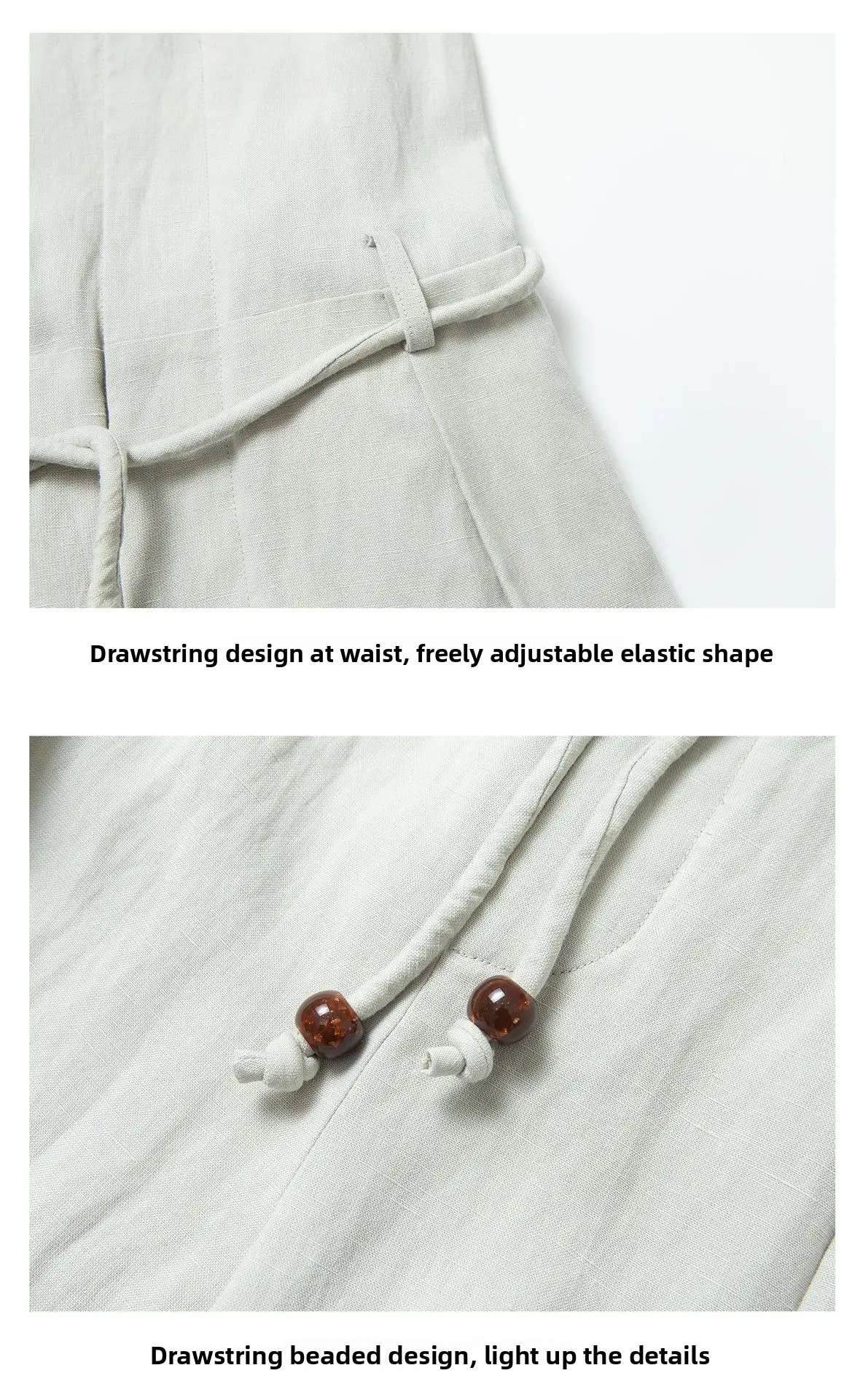 Colne U-Neck Linen Blend Vest And Knife Pleat One-Piece Pants Women's Fashion Design Sensation Tianli Material Long Pants