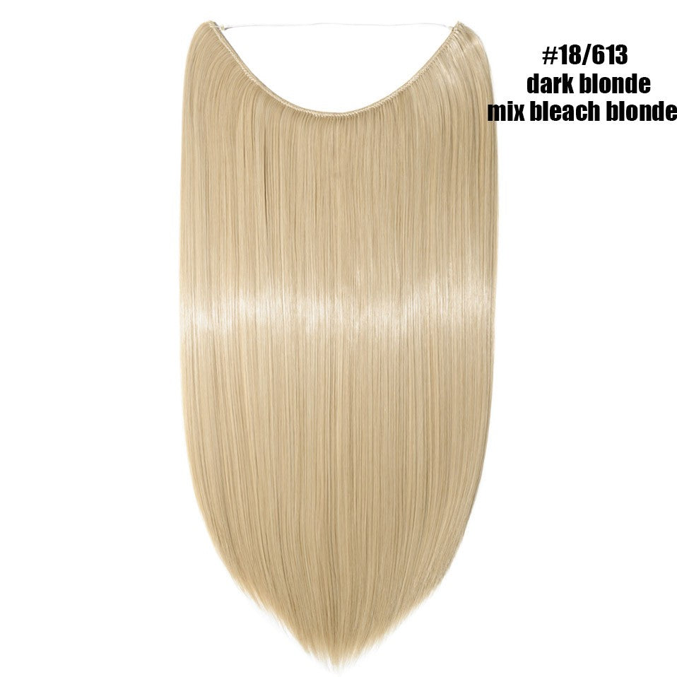 BENEHAIR Synthetic Invisible Wire No Clips In Hair Extensions Secret Fish Line Hairpieces Hair Extensions Fake Hair For Women