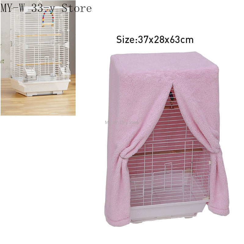 Winter Warm Bird Cage Cover Breathable Splashproof Large Bird Cage Cover Parrot Cage Shading Protective Products Bird Supplies