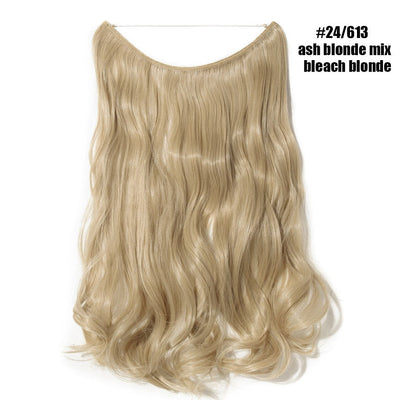 BENEHAIR Synthetic Invisible Wire No Clips In Hair Extensions Secret Fish Line Hairpieces Hair Extensions Fake Hair For Women