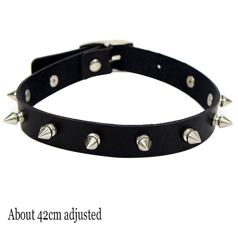 Woman Black Punk Choker Collar Necklace Sexy PU Leather Heart Lock Key Spike Chocker Gothic Cosplay Accessories Party Jewelry