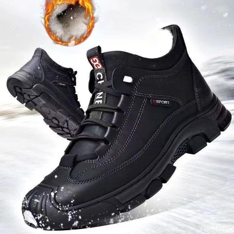 New winter cotton shoes men's velvet thickened warm snow boots casual shoes soft-soled non-slip cotton shoes outdoor sports