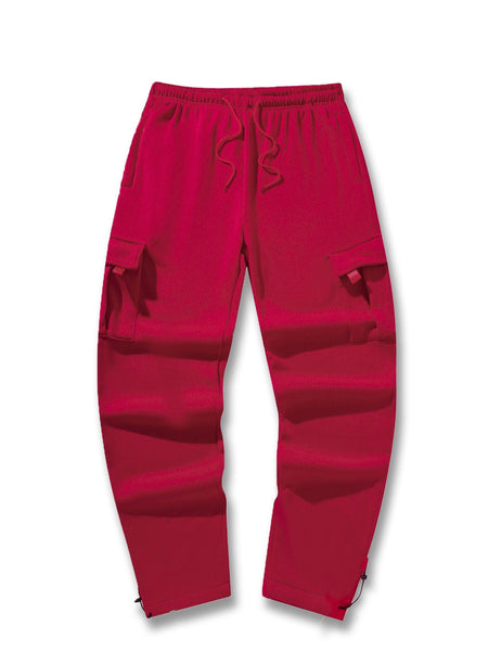 Mens Sweatpants Straight Fit Casual Pants Autumn Winter Men Running Jogger Sports Gym Trousers Solid Color Multi-pocket Pants