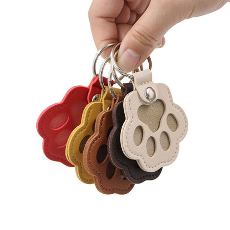 Pet Hair Memorial Keychain PU Leather Keepsake Locket for Cat Dog Fur Pet Hair Storage Pendant Handbag Hanging Accessories