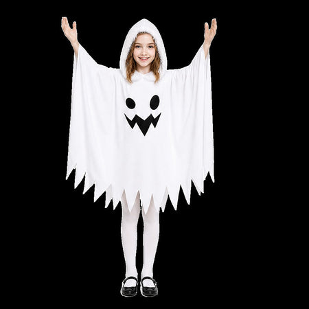 New Halloween Adult Funny Cape White Ghost Cloak Glowing cloak in the darkness Cosplay Costume Masquerade Carnival Cloak